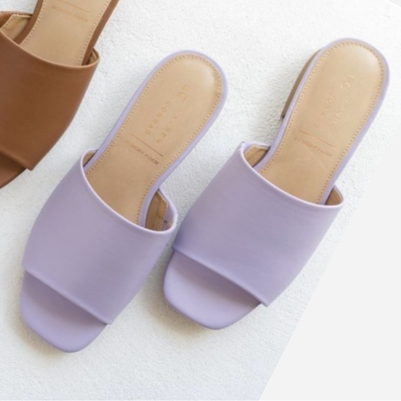 🆕New LC Lauren Conrad Ilana Women's 1-Band Stacked Heel Slide Sandals-Purple - Picture 2 of 8